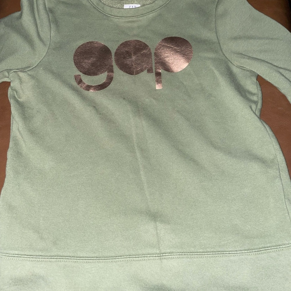 GAP Kids Olive Sweatshirt with Bronze Logo